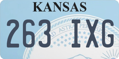 KS license plate 263IXG