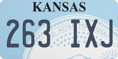 KS license plate 263IXJ