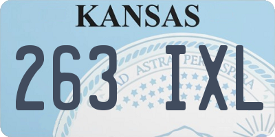 KS license plate 263IXL