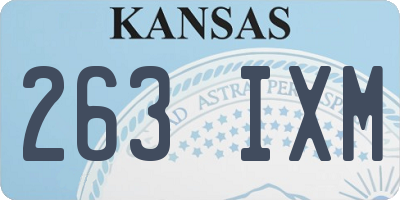 KS license plate 263IXM