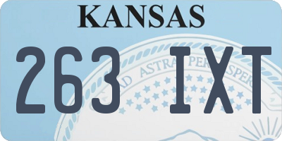 KS license plate 263IXT