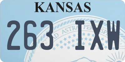 KS license plate 263IXW