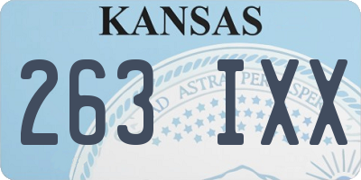 KS license plate 263IXX