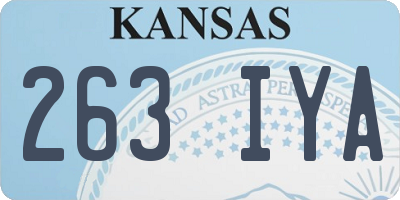 KS license plate 263IYA