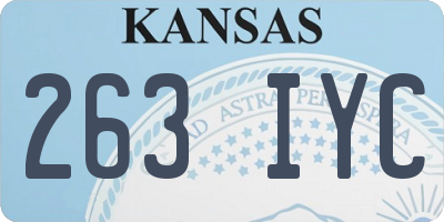 KS license plate 263IYC