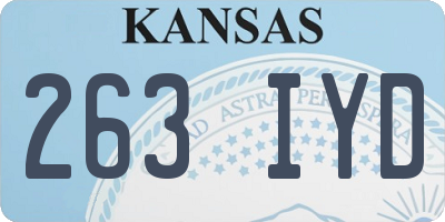 KS license plate 263IYD