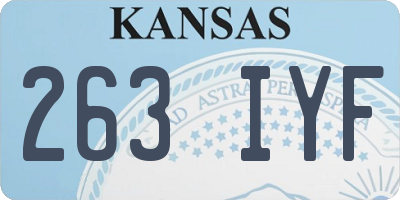 KS license plate 263IYF