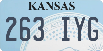 KS license plate 263IYG