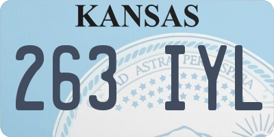 KS license plate 263IYL