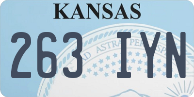 KS license plate 263IYN