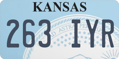 KS license plate 263IYR