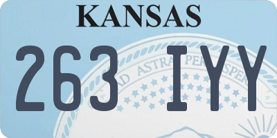 KS license plate 263IYY