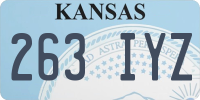 KS license plate 263IYZ