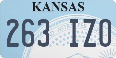 KS license plate 263IZO
