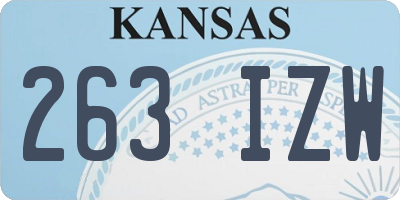 KS license plate 263IZW