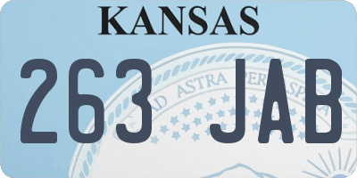 KS license plate 263JAB