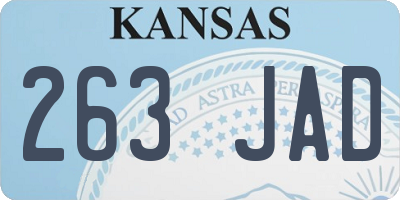 KS license plate 263JAD