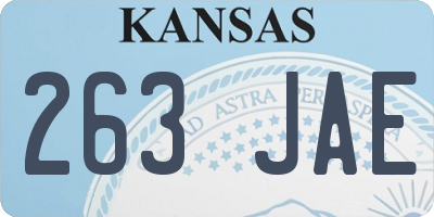 KS license plate 263JAE