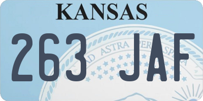 KS license plate 263JAF
