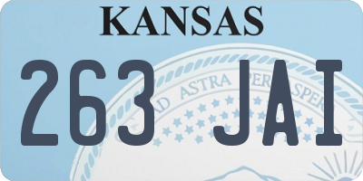 KS license plate 263JAI
