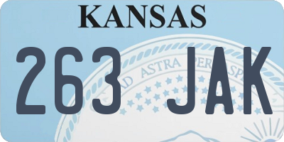 KS license plate 263JAK