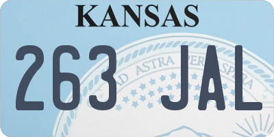 KS license plate 263JAL