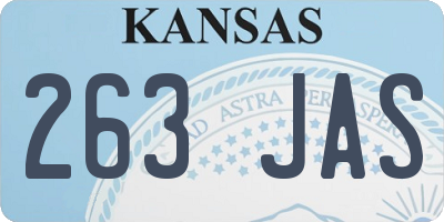 KS license plate 263JAS
