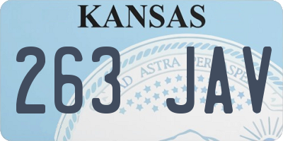 KS license plate 263JAV