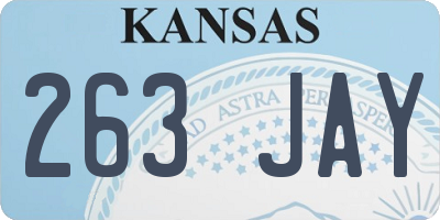 KS license plate 263JAY