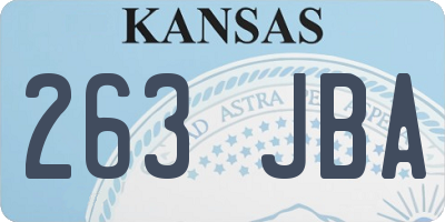 KS license plate 263JBA