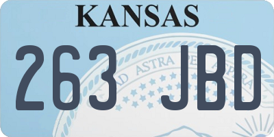 KS license plate 263JBD
