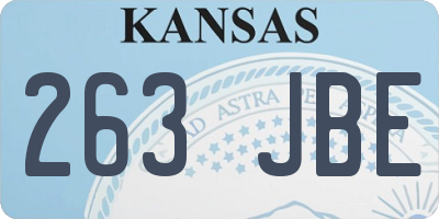 KS license plate 263JBE