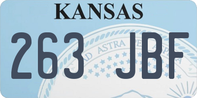 KS license plate 263JBF