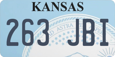 KS license plate 263JBI