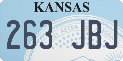 KS license plate 263JBJ