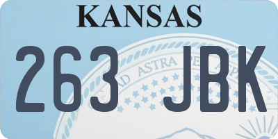 KS license plate 263JBK