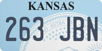 KS license plate 263JBN