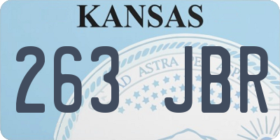 KS license plate 263JBR