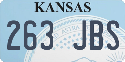 KS license plate 263JBS