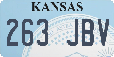 KS license plate 263JBV