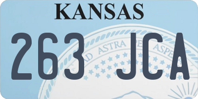 KS license plate 263JCA