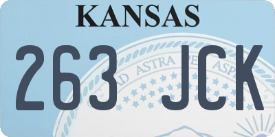 KS license plate 263JCK