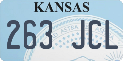 KS license plate 263JCL