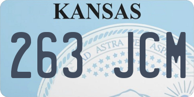 KS license plate 263JCM