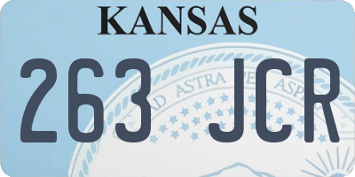 KS license plate 263JCR
