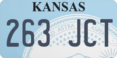 KS license plate 263JCT
