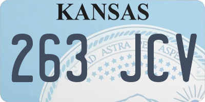 KS license plate 263JCV
