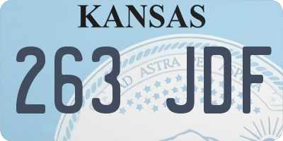 KS license plate 263JDF