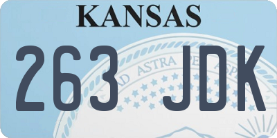 KS license plate 263JDK