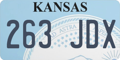 KS license plate 263JDX